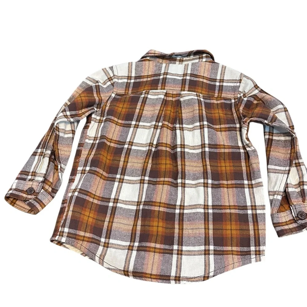 The Children's Place Brown‎ & Cream Plaid Button-Down Shirt